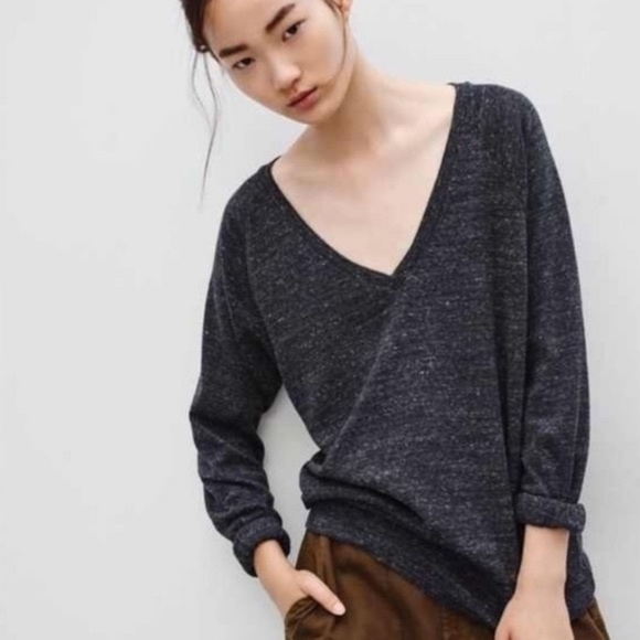 ARITZIA/TNA, POMONA SWEATER, Dark Heather Grey, Medium. - Picture 7 of 7